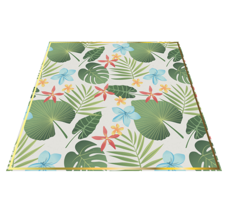 Tapis vinyle fleurs et plantes design floral tropical - TenStickers