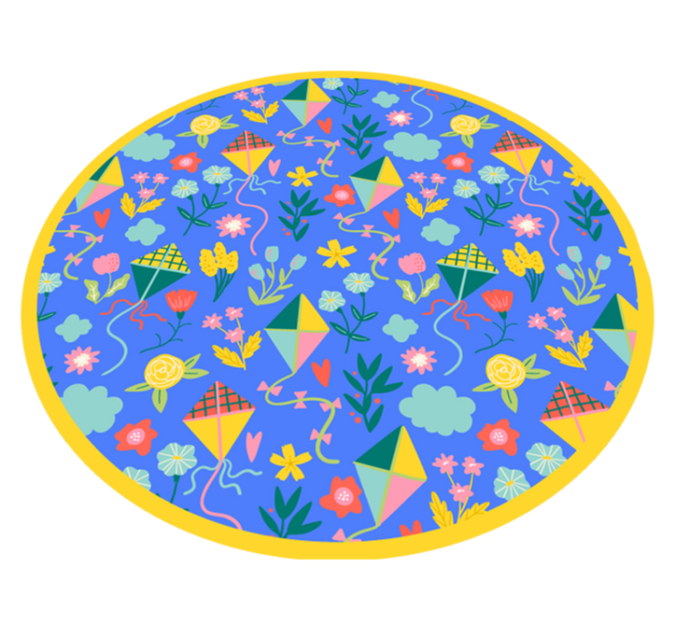 Tapis vinyle fleurs et plantes motif de cerf-volant floral - TenStickers