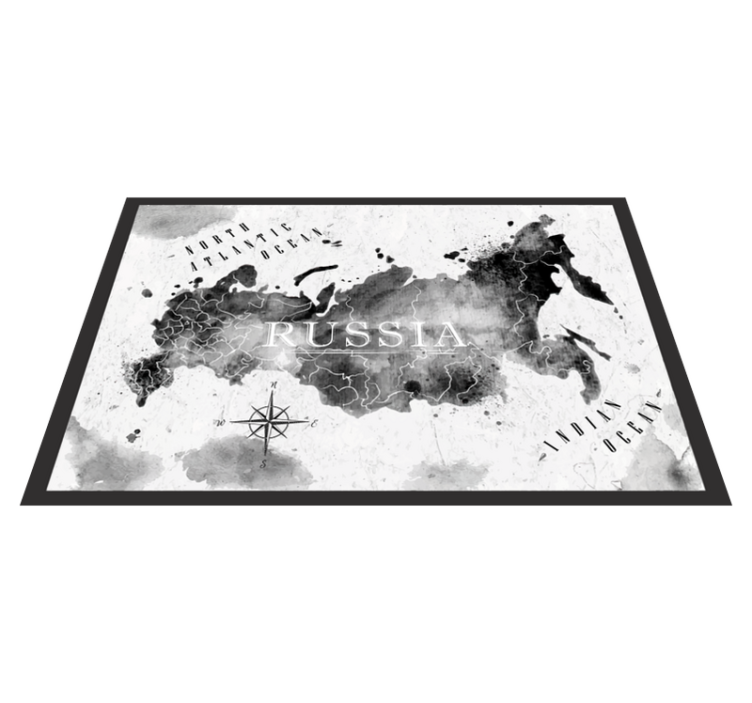 Tapis vinyle carte du monde monochrome - TenStickers