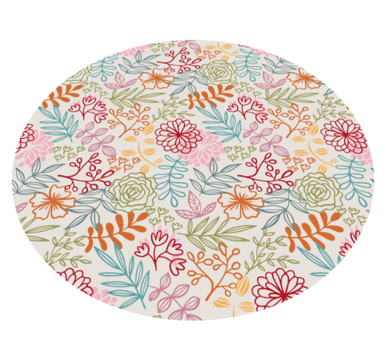 Tapis vinyle fleurs et plantes palette pastel florale - TenStickers