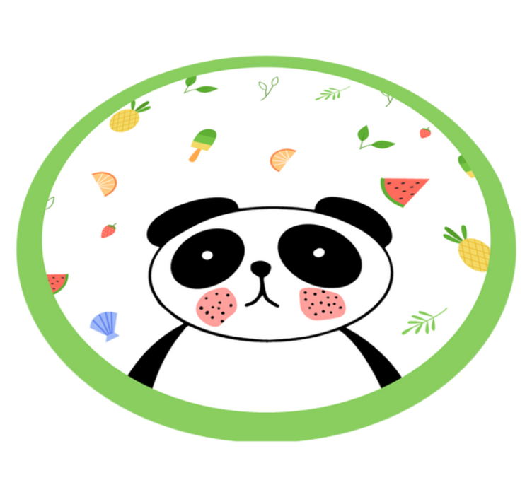 Tapis vinyle pour enfants joli cercle de panda - TenStickers