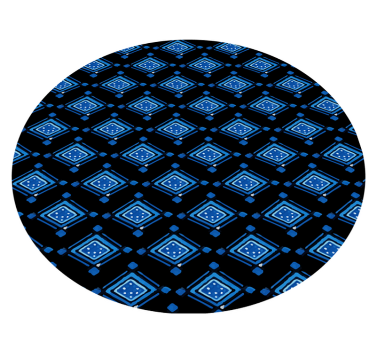 Tapis vinyle géométrique motif diamant bleu - TenStickers