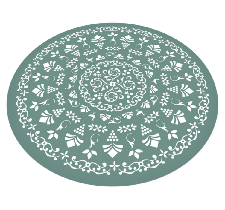 Tapis vinyle mandala motif floral - TenStickers