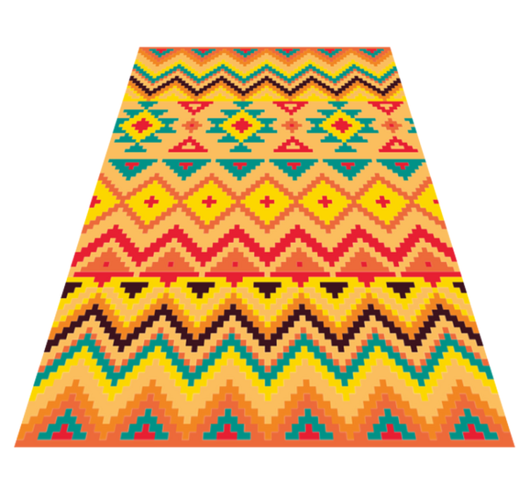 Tapis vinyle éthnique motif géométrique vibrant - TenStickers