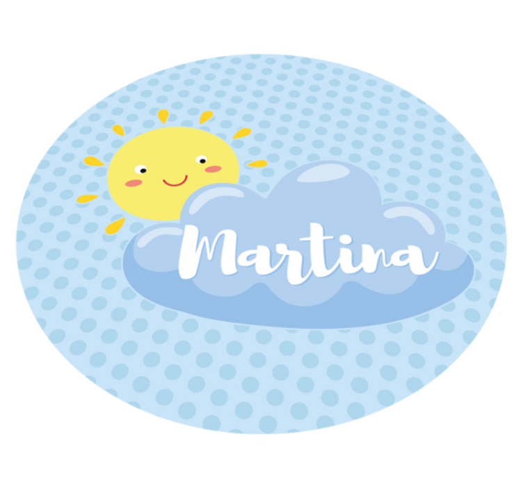 Tapis vinyle autres tapis soleil et nuage avec nom - TenStickers