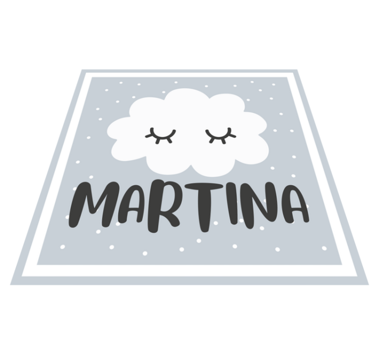 Tapis vinyle chambre bébé nuage gris avec nom - TenStickers