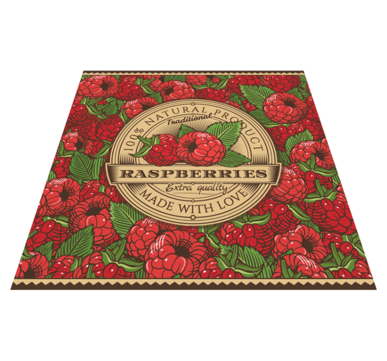 tapis vinyle cuisine étiquette de framboises vintage - TenStickers