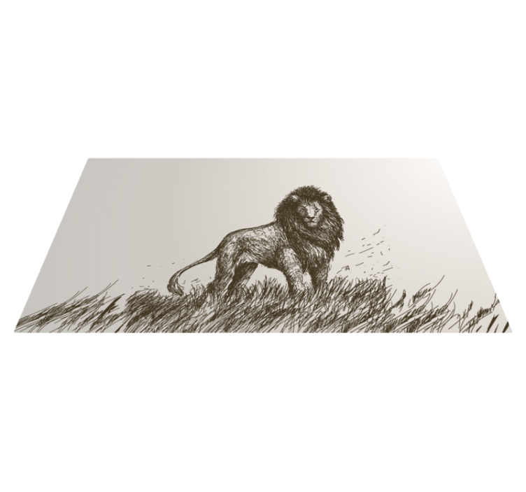 Tapis vinyle animal reflet du lion majestueux - TenStickers