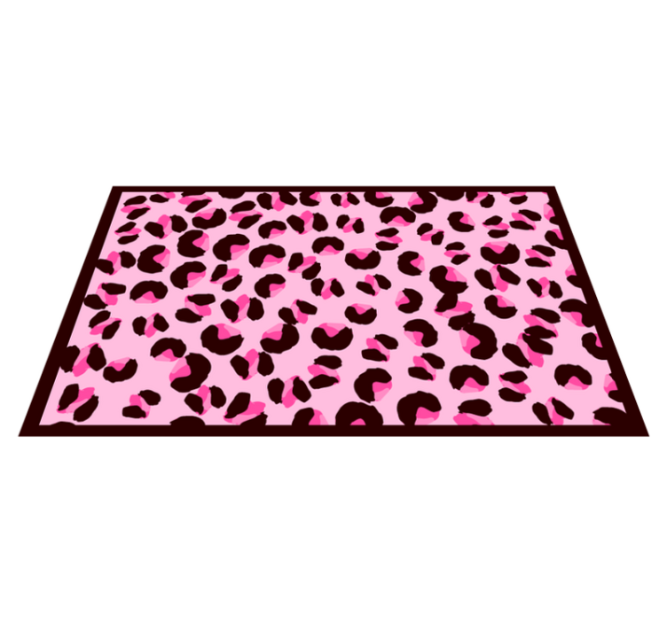 Tapis vinyle animal motif léopard rose - TenStickers