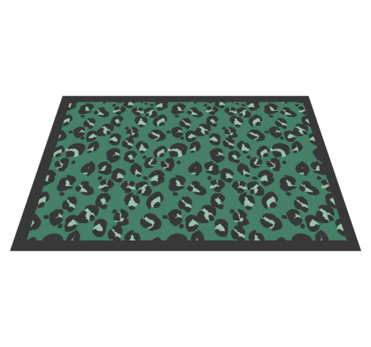 Tapis vinyle animal motif léopard vert - TenStickers