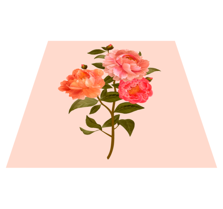 Tapis vinyle fleurs et plantes arrangement de pivoines - TenStickers