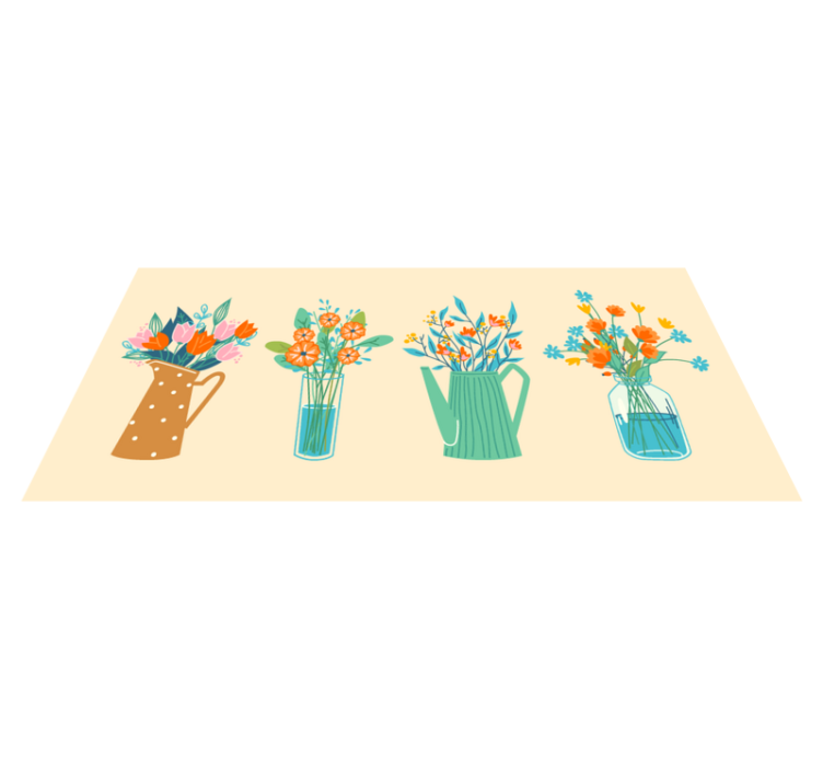 Tapis vinyle fleurs et plantes présentation florale - TenStickers