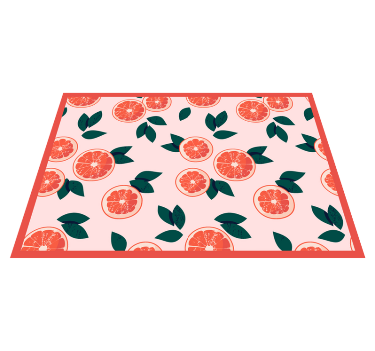 Tapis vinyle fleurs et plantes floral rose et citronné - TenStickers
