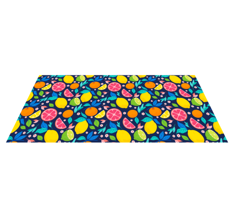 Tapis vinyle cuisine motif d'agrumes coloré - TenStickers