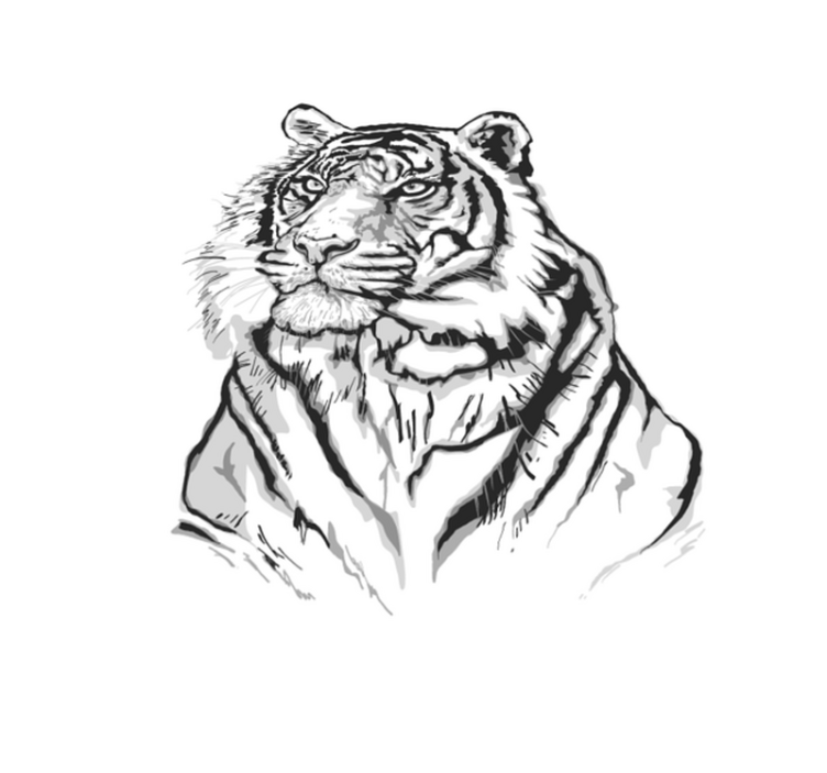 Tapis vinyle animal portrait artistique de tigre - TenStickers