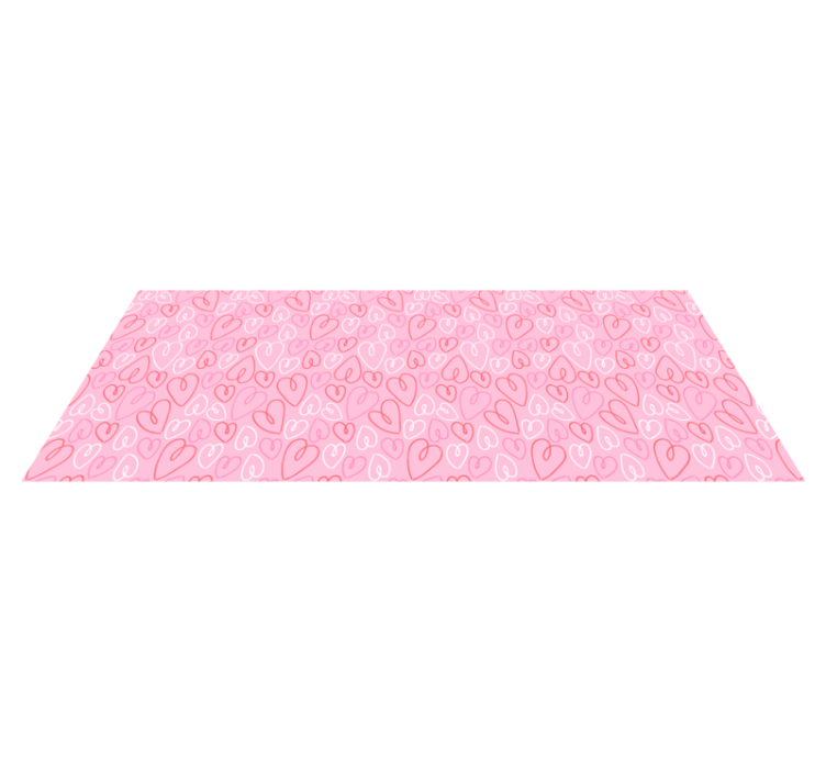 Tapis vinyle chambre motif coeur rose - TenStickers
