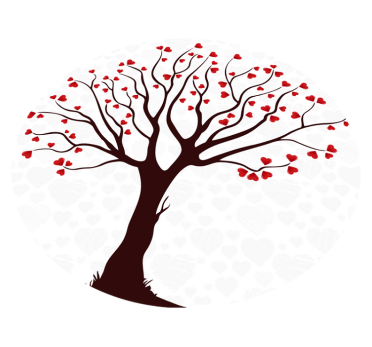 Tapis vinyle fleurs et plantes arbre des coeurs - TenStickers