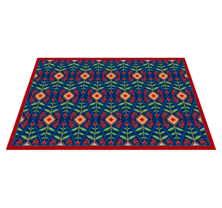 Tapis vinyle géométrique système géométrique botanique - TenStickers