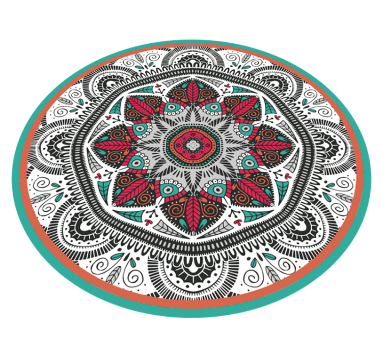 Tapis vinyle mandala mise au point grise circulaire - TenStickers