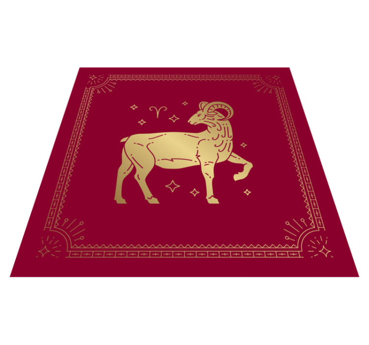 Tapis vinyle animal symbole du bélier doré - TenStickers
