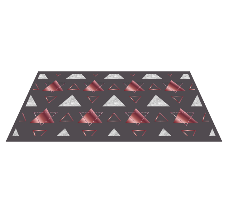 Tapis vinyle géométrique triangles roses et gris - TenStickers