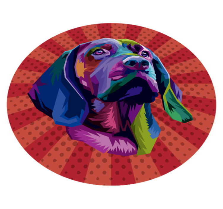 Tapis vinyle animal portrait de chien coloré - TenStickers
