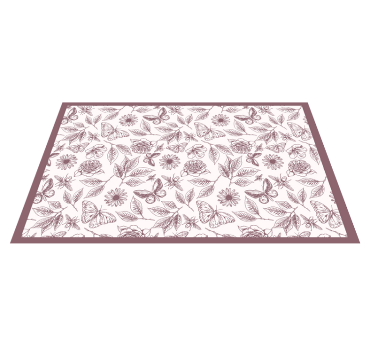 Tapis vinyle fleurs et plantes arrangement floral subtil - TenStickers