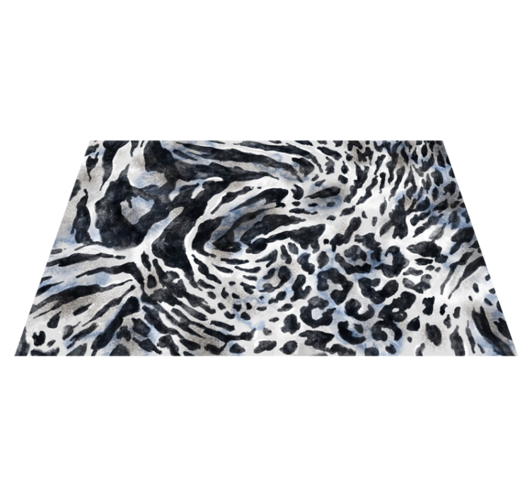 Tapis vinyle animal noir et blanc sauvage - TenStickers