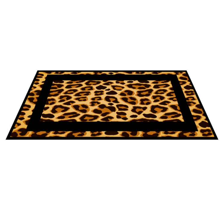 Tapis vinyle animal contour de léopard - TenStickers