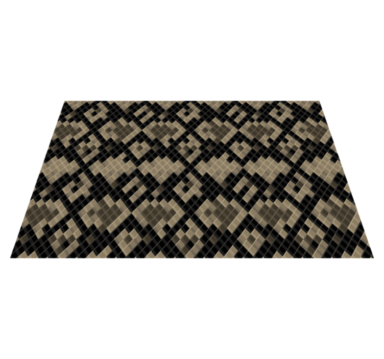 Tapis mosaique vinyle motif géométrique noir - TenStickers