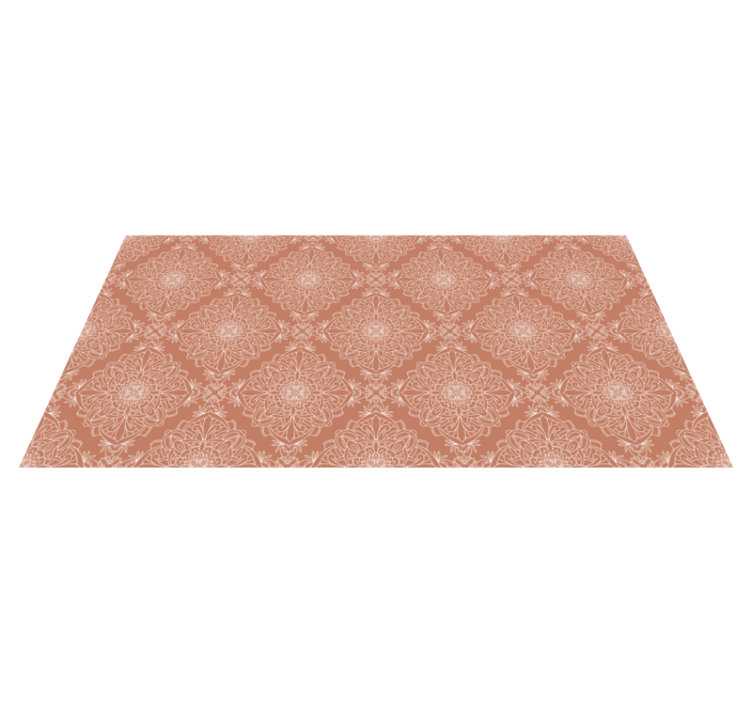 Tapis vinyle mandala motif de tuile orange - TenStickers