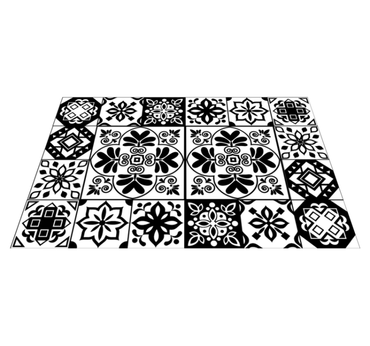 Tapis vinyle carreaux de ciment dessin géométrique espagnol - TenStickers