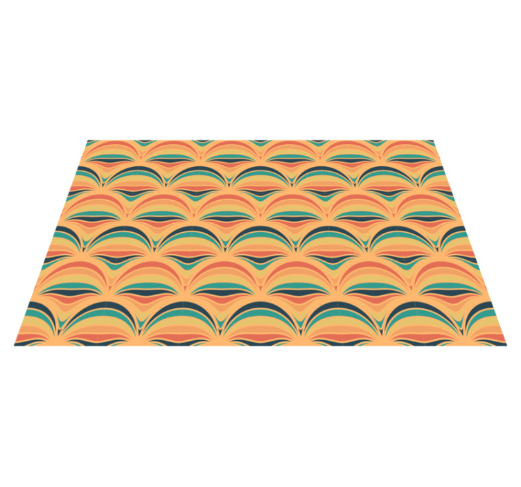Tapis vinyle vintage motifs de vagues colorés - TenStickers