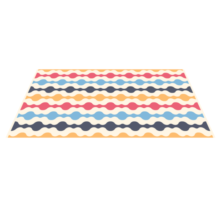 Tapis vinyle vintage lignes rétro colorées - TenStickers