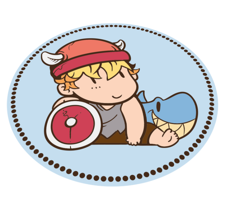 Tapis vinyle pour enfants enfant guerrier viking - TenStickers
