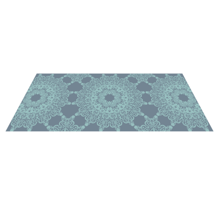 Tapis vinyle mandala motif bleu élégant - TenStickers