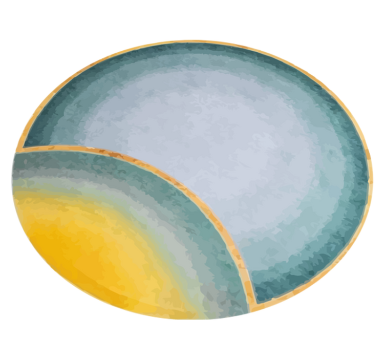 Tapis vinyle minimaliste forme circulaire abstraite - TenStickers