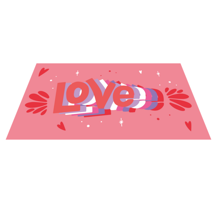 Tapis vinyle citation lettre d'amour groovy - TenStickers