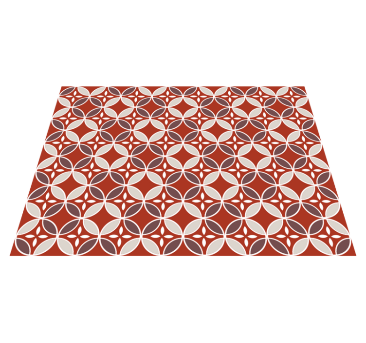 Tapis cuisine carreaux de ciment fond rouge - TenStickers