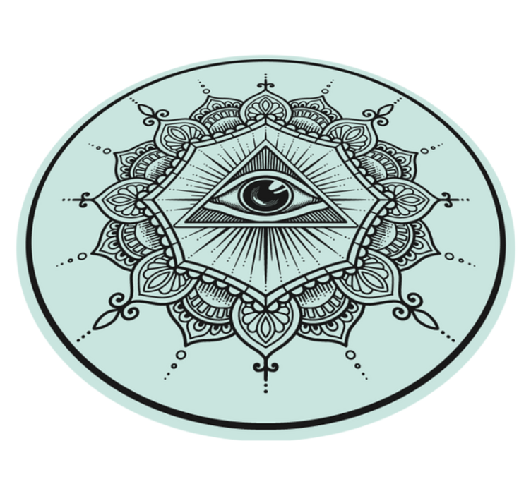 Tapis vinyle mandala œil qui voit tout - TenStickers