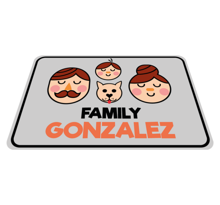Tapis vinyle personnalisé portrait de famille personnalisé - TenStickers