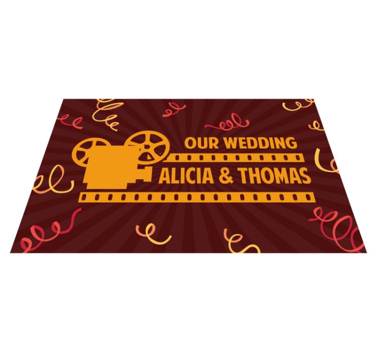 Tapis vinyle personnalisé motif de célébration de mariage - TenStickers