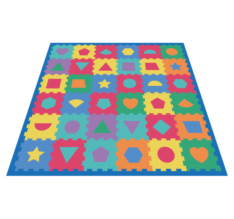 Tapis vinyle chambre bébé imitation de puzzle coloré - TenStickers