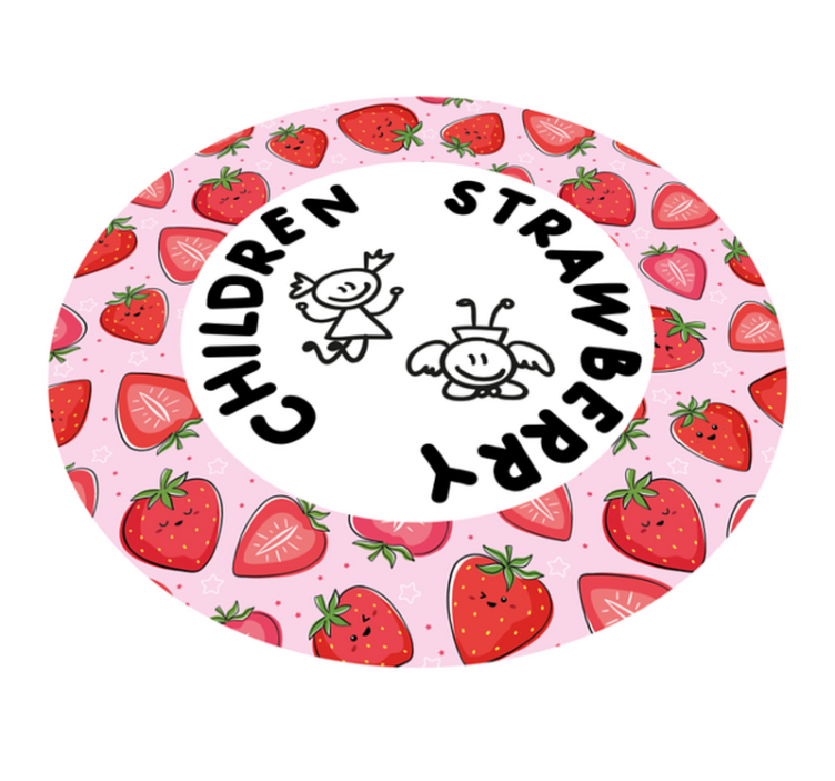 Tapis vinyle cuisine fraise et enfants - TenStickers