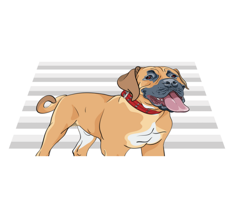 Tapis vinyle animal illustration de dogue haletant - TenStickers
