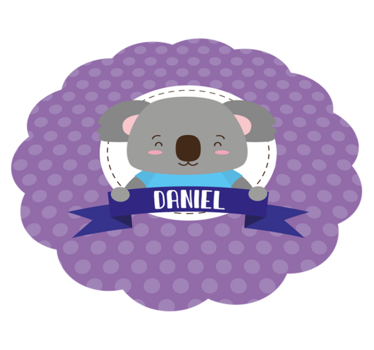 Tapis vinyle chambre bébé koala mignon avec nom - TenStickers