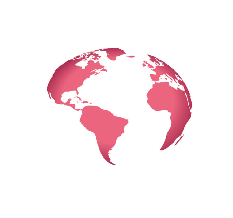 Tapis vinyle carte du monde carte du globe en rose - TenStickers