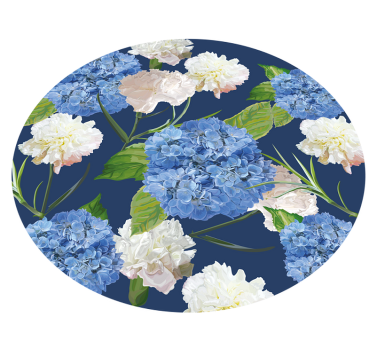 Tapis vinyle fleurs et plantes motif d'hortensia - TenStickers