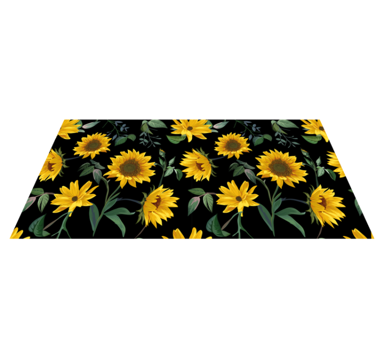 Tapis vinyle fleurs et plantes motif tournesols - TenStickers