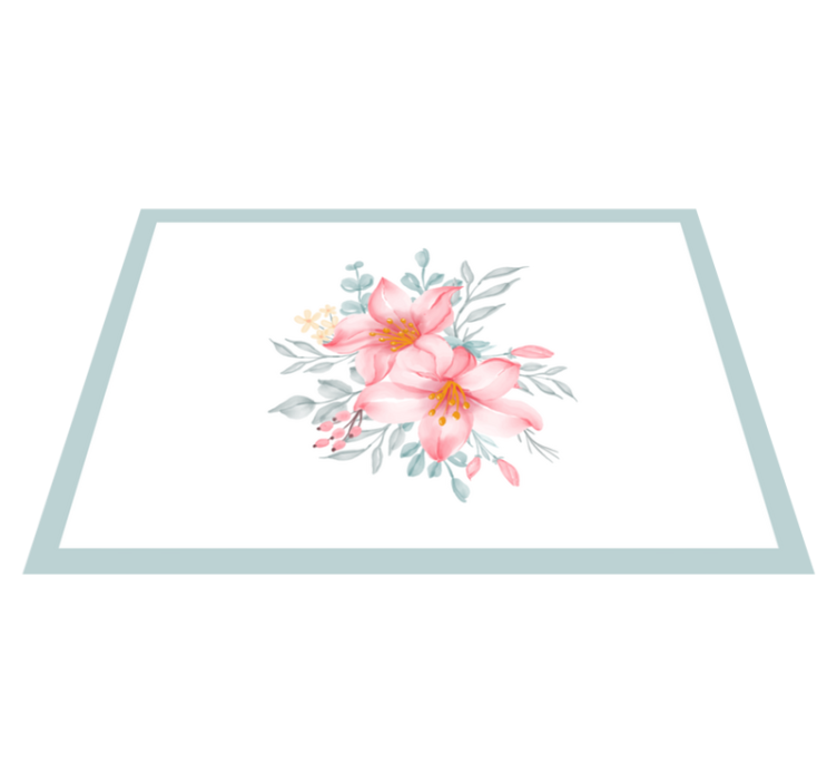 Tapis vinyle fleurs et plantes élégance florale rose - TenStickers